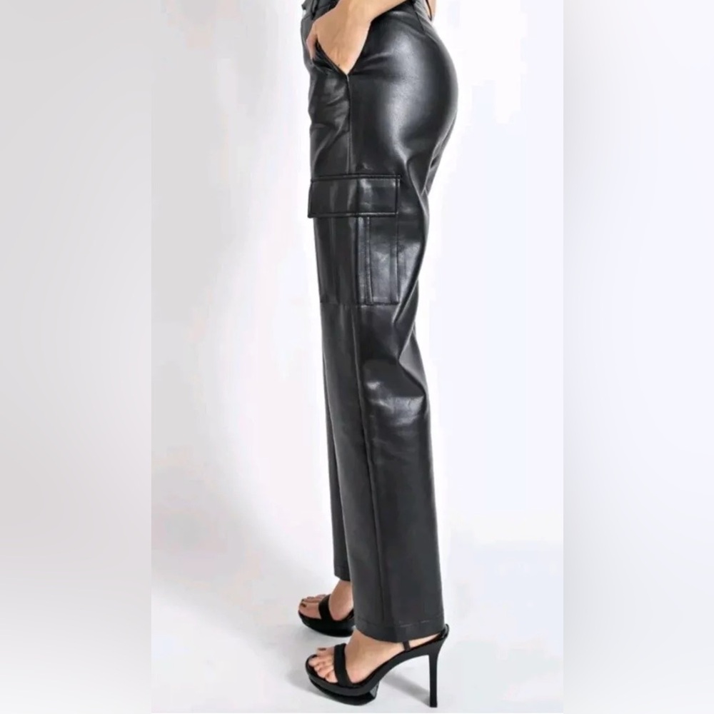 3 for $15 🦋🦋 Tgla black faux leather cargo pants